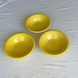 Set of 3 FIESTA Sunflower Yellow Fruit Dessert / Sauce Bowls 5"
